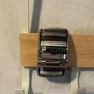 Silver and Black Mosaic Bracelet